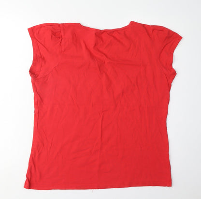 George Women’s Red V-Neck T-Shirt, Size 20, Charity Chic