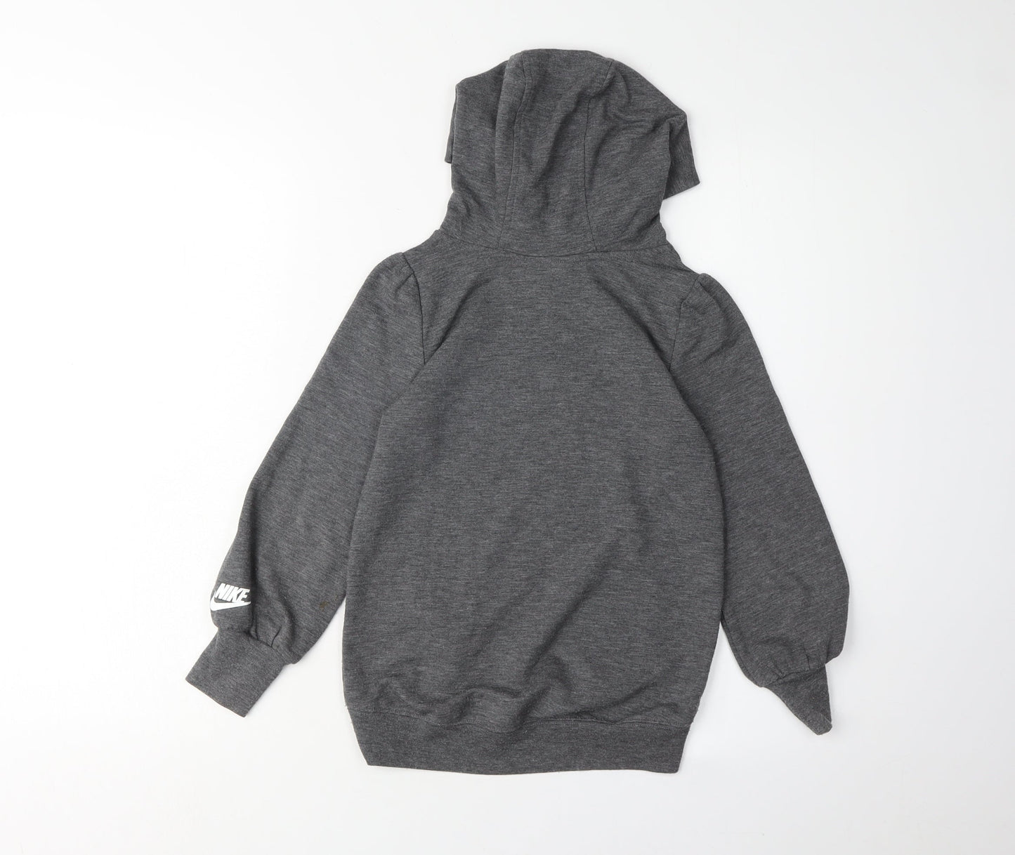 Nike Girls Grey Logo Hoodie, 5-6 Years, Casual Pullover