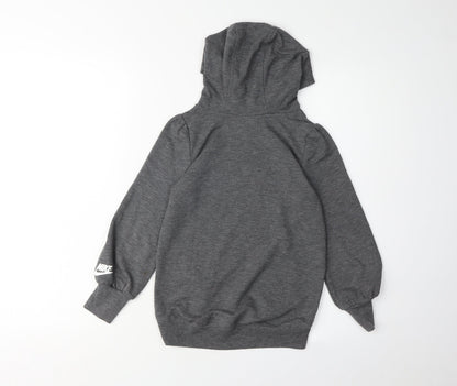 Nike Girls Grey Logo Hoodie, 5-6 Years, Casual Pullover