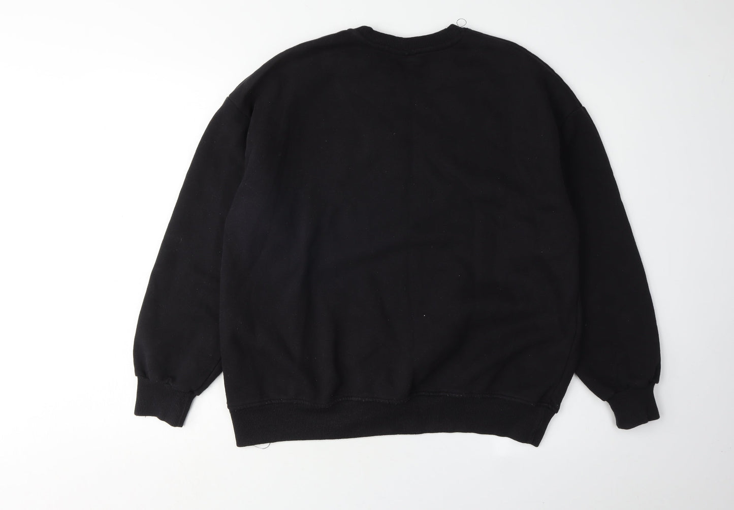 Womens UK Size XS Pull&Bear Black Pullover Sweatshirt