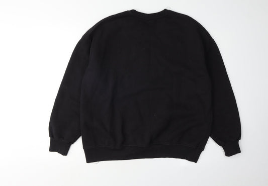 Womens UK Size XS Pull&Bear Black Pullover Sweatshirt
