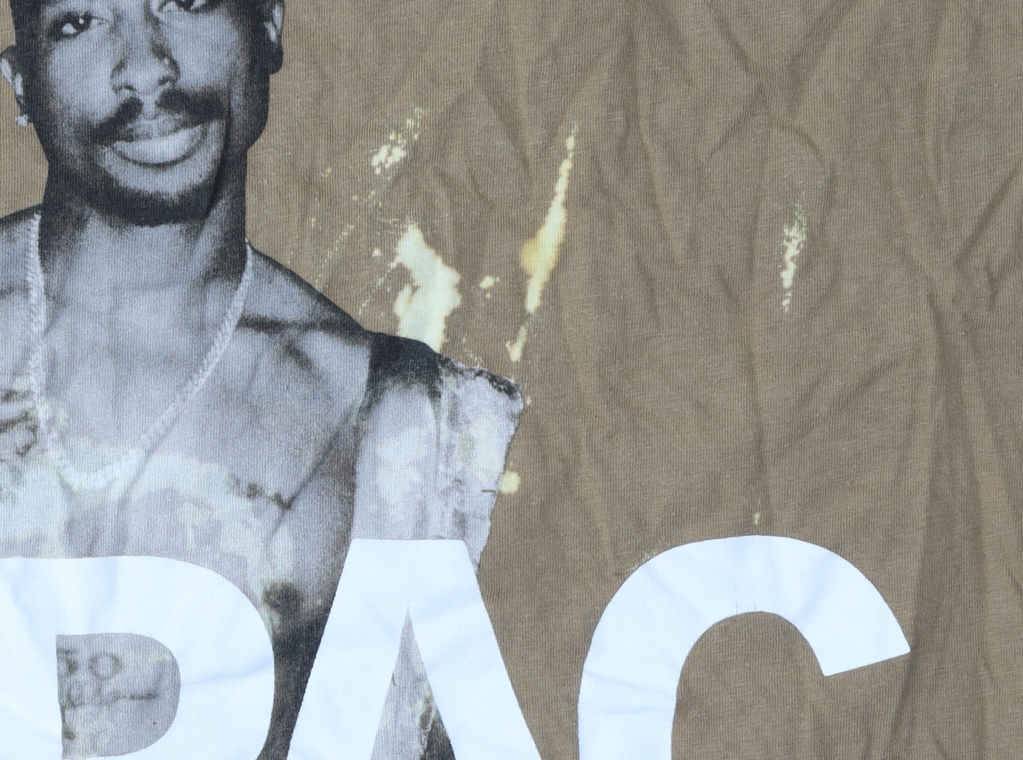 Bershka Unisex Brown T-Shirt, Size 12, Music Graphic