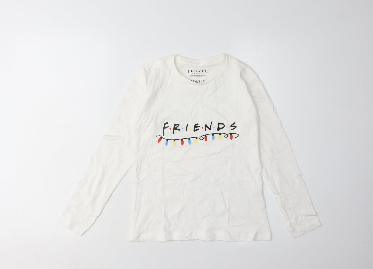 Friends Boys White Long Sleeve T-Shirt, Size 9-10Y, Graphic Print