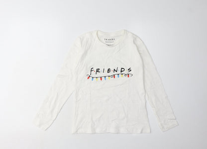 Friends Boys White Long Sleeve T-Shirt, Size 9-10Y, Graphic Print