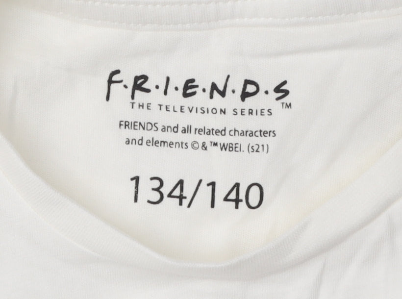 Friends Boys White Long Sleeve T-Shirt, Size 9-10Y, Graphic Print
