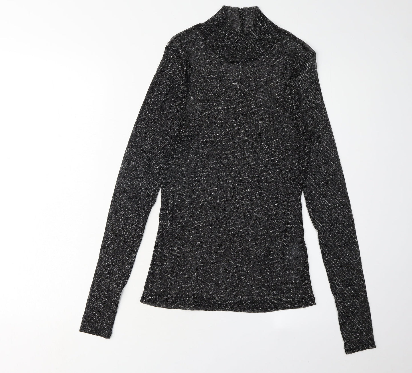 Womens UK Size M H&M Black Basic Blouse