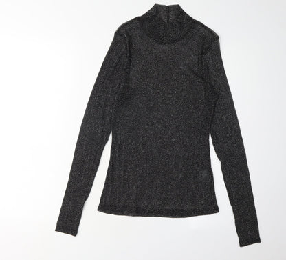 Womens UK Size M H&M Black Basic Blouse