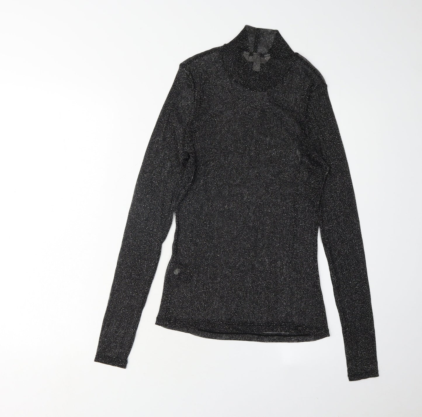 Womens UK Size M H&M Black Basic Blouse