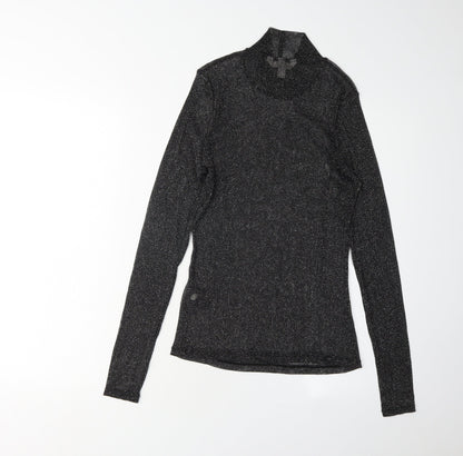 Womens UK Size M H&M Black Basic Blouse
