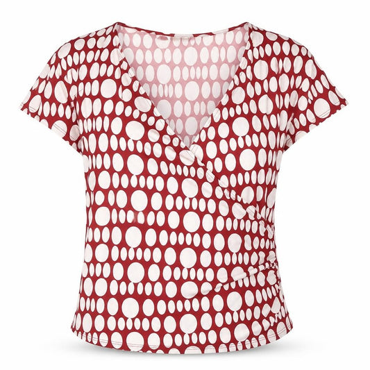 Womens UK Size 18 Kaliko Red Wrap Blouse