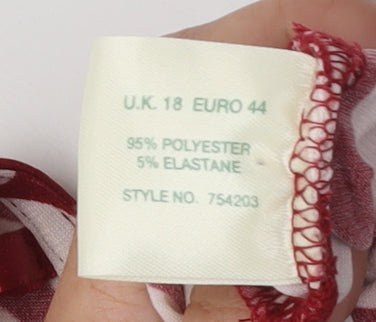 Womens UK Size 18 Kaliko Red Wrap Blouse