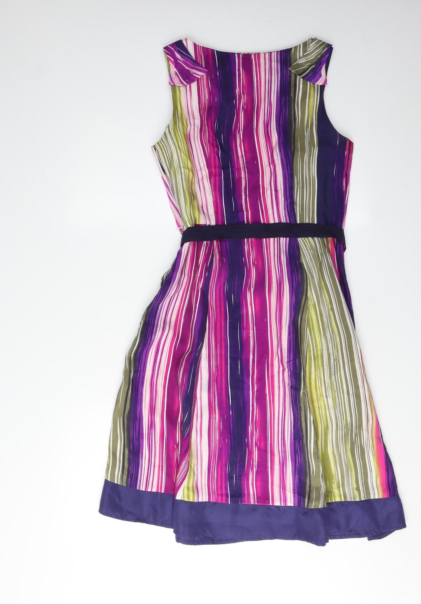 Linea Women's Multicoloured Silk A-Line Dress UK 10