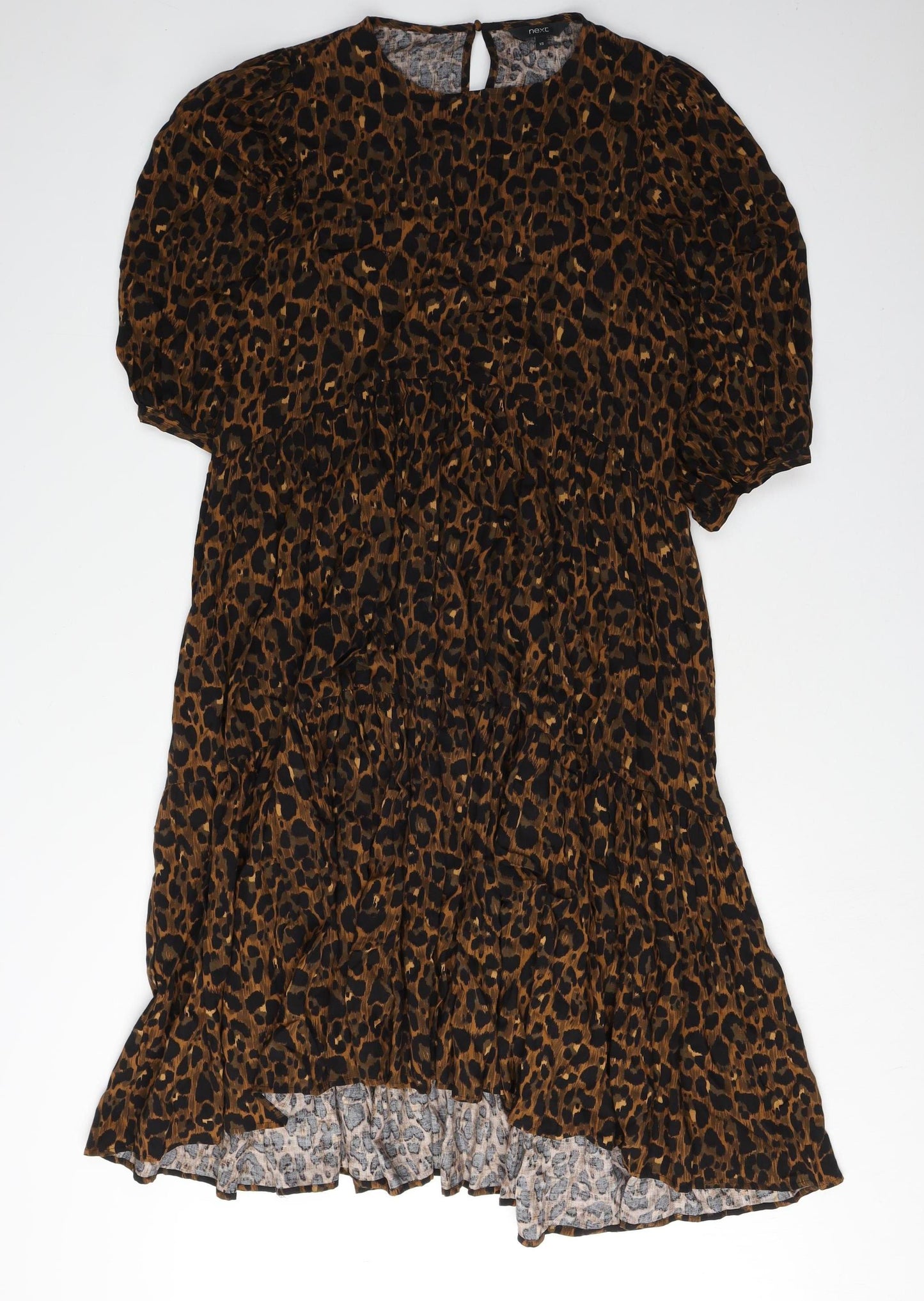 Next Women's Brown Animal Print Dress XS