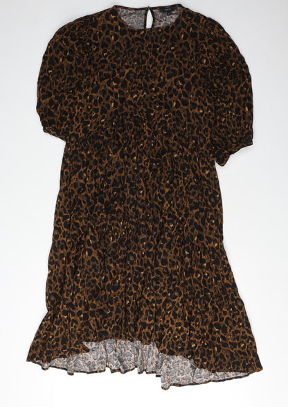 Next Women's Brown Animal Print Dress XS