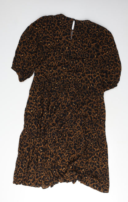 Next Women's Brown Animal Print Dress XS