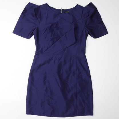 Oasis Women's Blue Silk Sheath Dress, Size 12