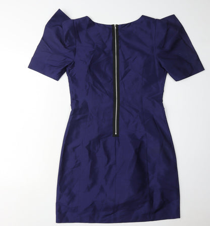 Oasis Women's Blue Silk Sheath Dress, Size 12