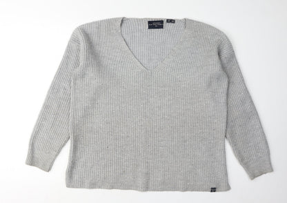 Womens UK Size 10 Superdry Grey Pullover Jumper