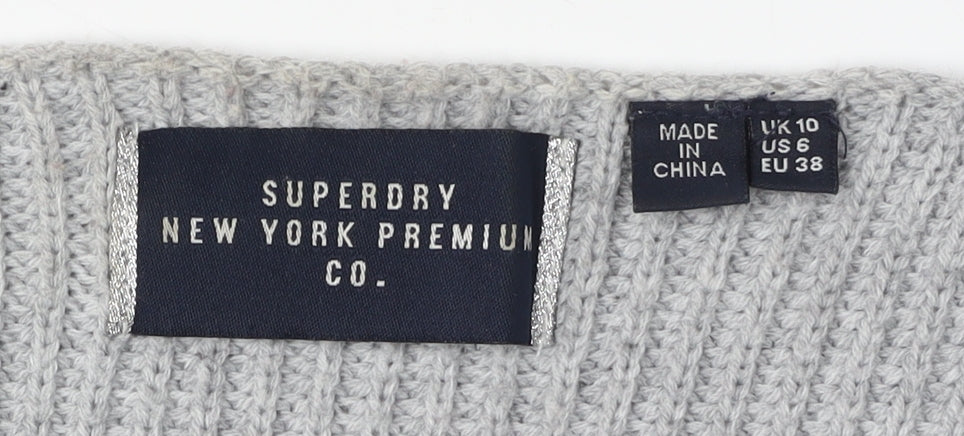 Womens UK Size 10 Superdry Grey Pullover Jumper