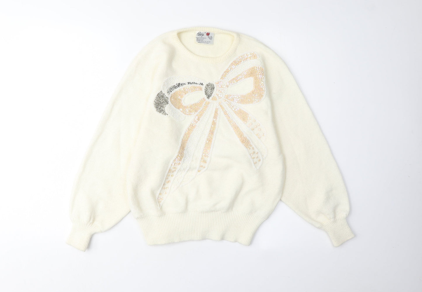 Womens UK Size L Poppy Ivory Pullover Jumper