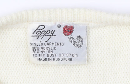 Womens UK Size L Poppy Ivory Pullover Jumper
