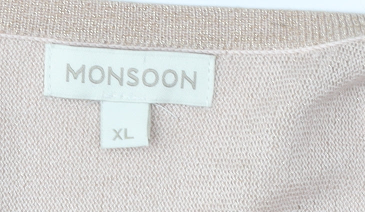 Womens UK Size XL Monsoon Beige Shrug Jumper