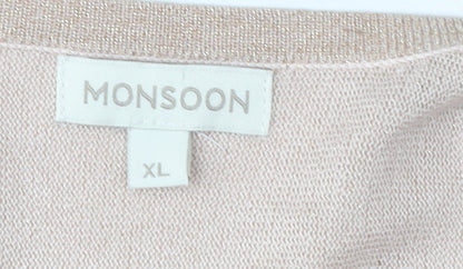 Womens UK Size XL Monsoon Beige Shrug Jumper