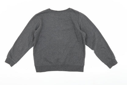 Champion Boys Grey Pullover Sweatshirt L Logo Print Casual
