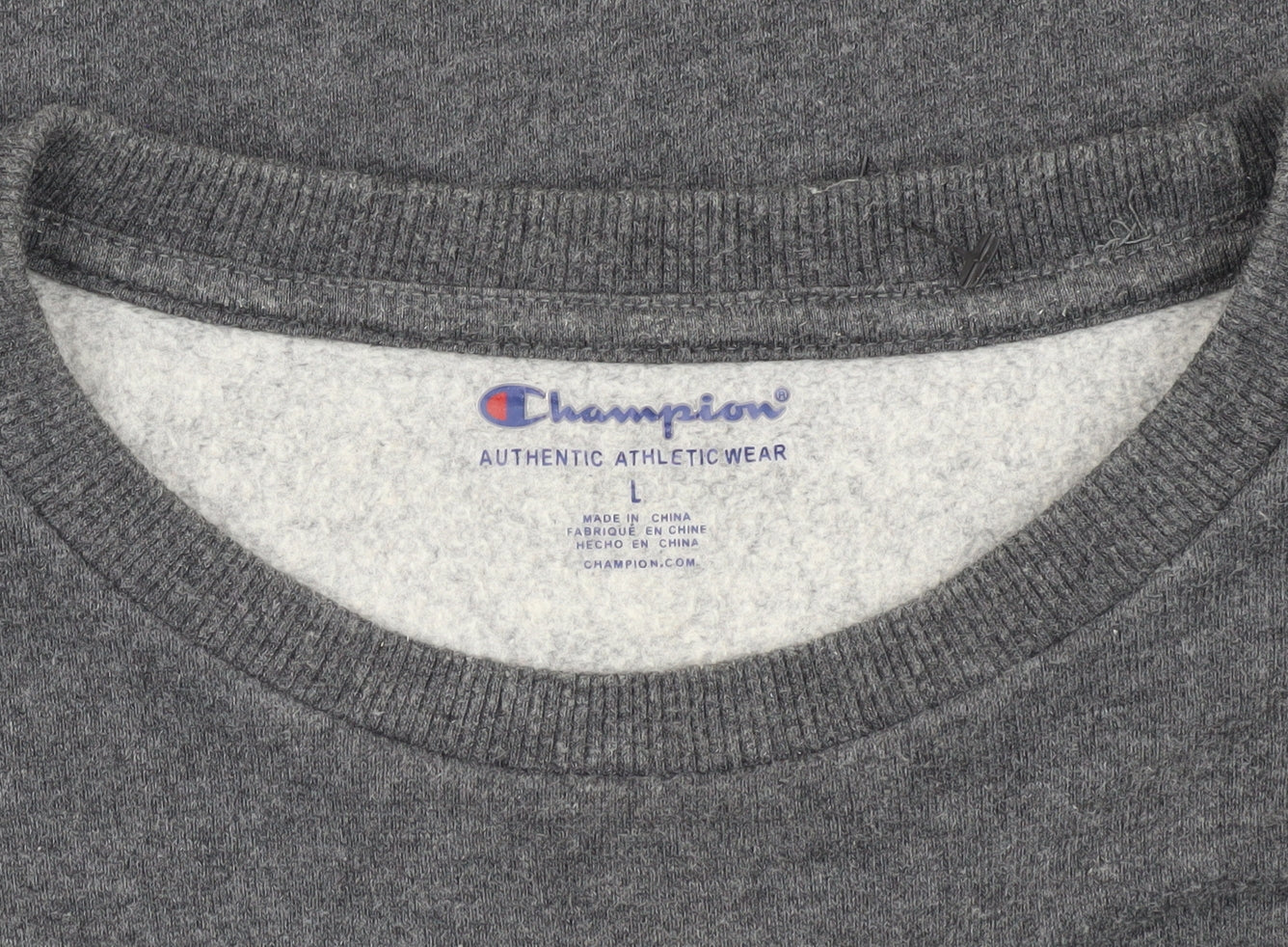 Champion Boys Grey Pullover Sweatshirt L Logo Print Casual