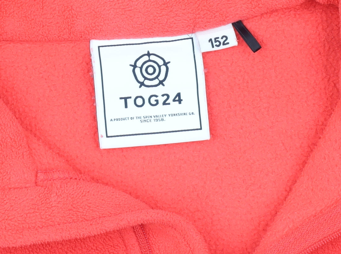 TOG24 Girls Red 1/4 Zip Fleece Sweatshirt Size 24