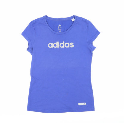 Womens UK Size S adidas Blue Basic T-Shirt