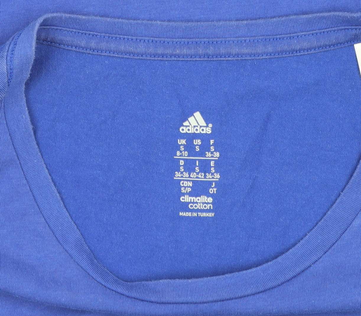 Womens UK Size S adidas Blue Basic T-Shirt