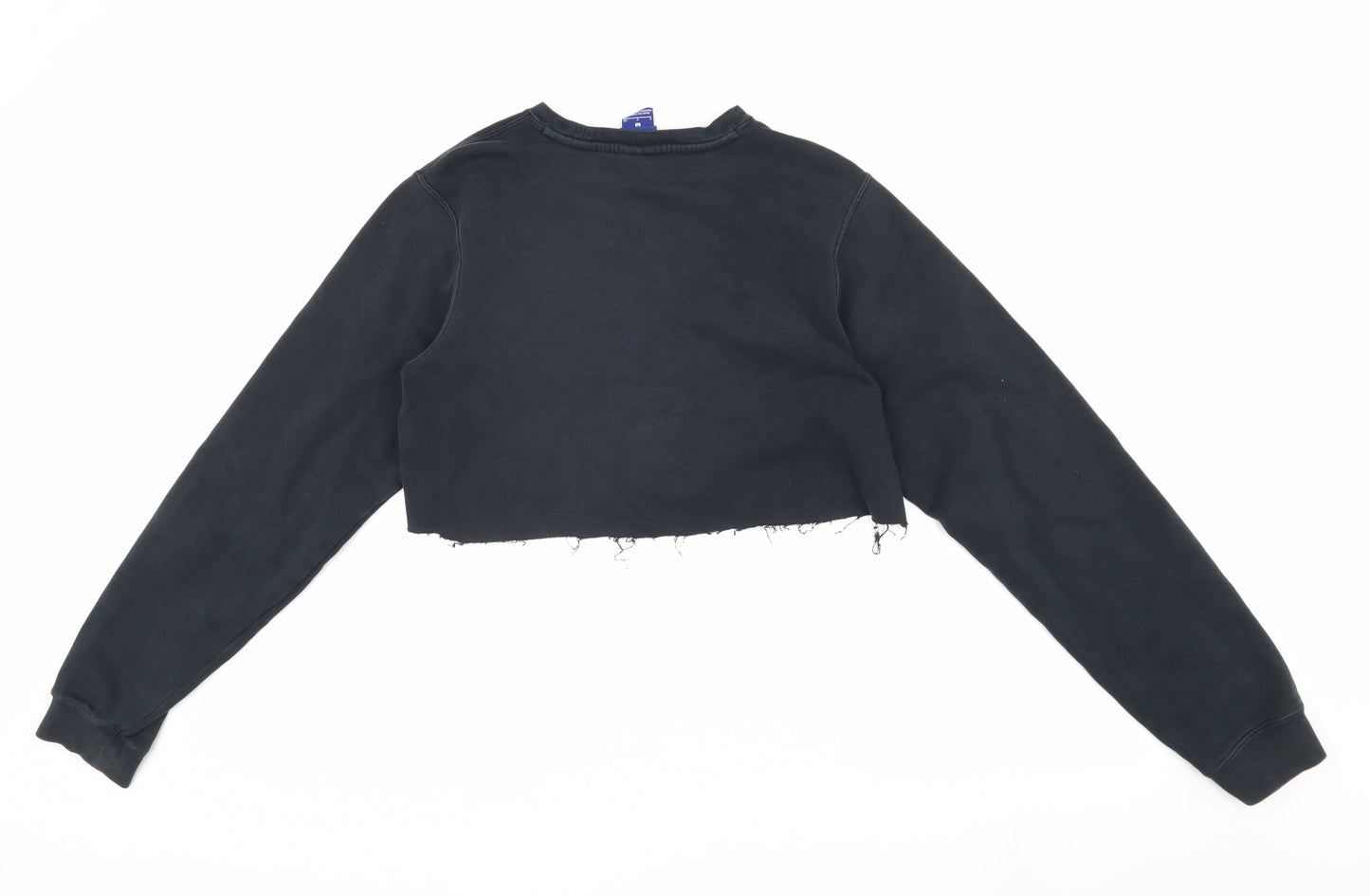 Nike Women's Black Crop Sweatshirt, S - Logo, Activewear