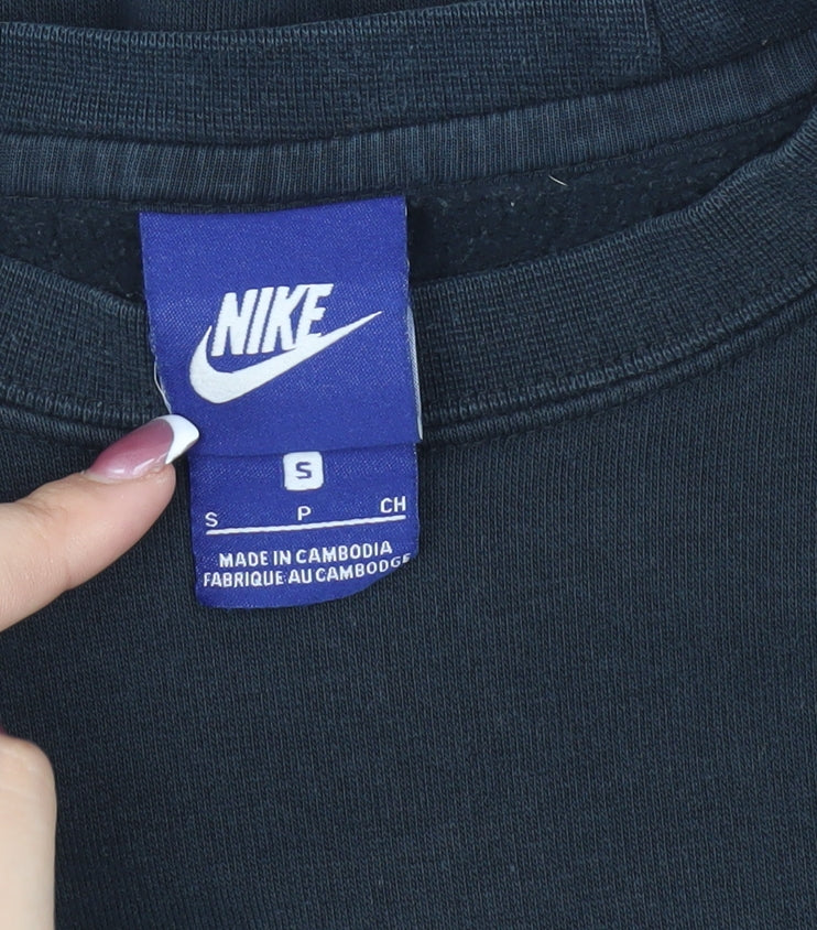 Nike Women's Black Crop Sweatshirt, S - Logo, Activewear