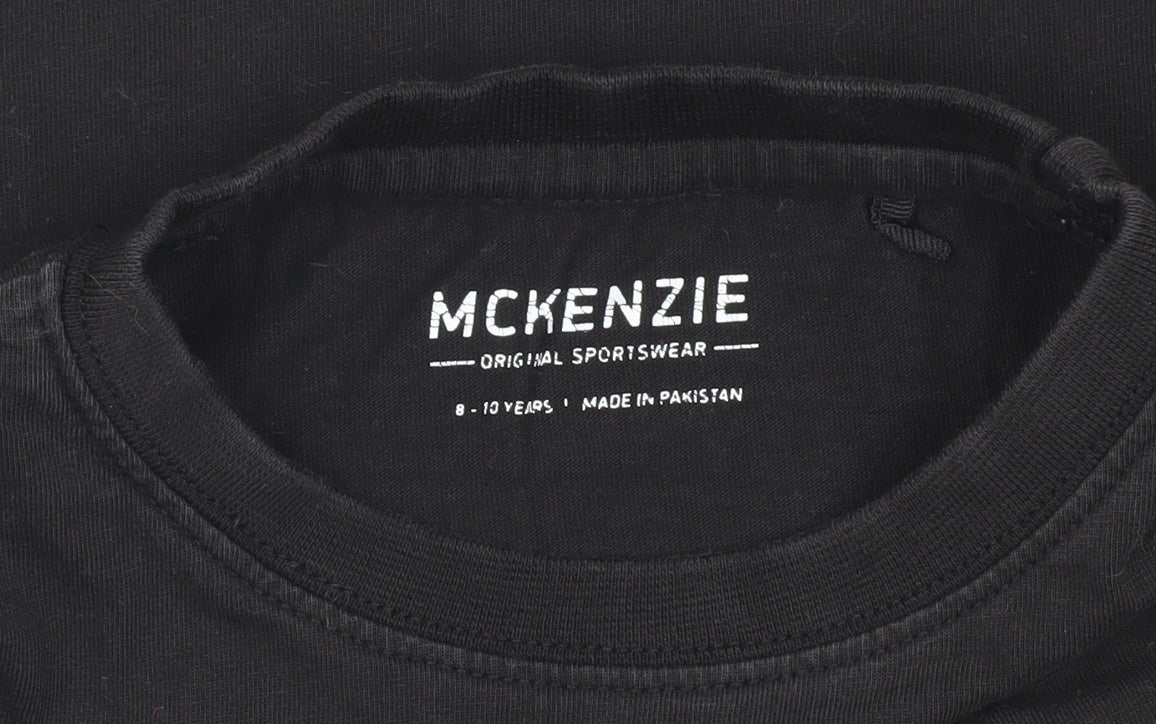 McKenzie Boys Black T-Shirt 8-10 Years Casual Crew Neck