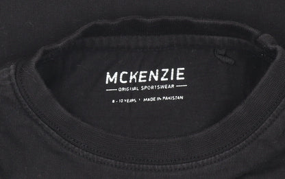 McKenzie Boys Black T-Shirt 8-10 Years Casual Crew Neck