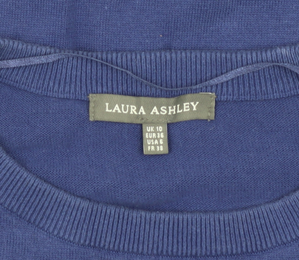 Womens UK Size 10 Laura Ashley Blue Pullover Jumper