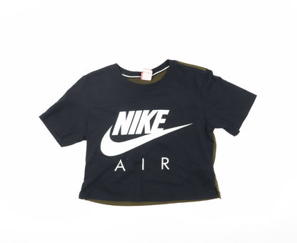 Womens UK Size XS Nike Black Cropped T-Shirt