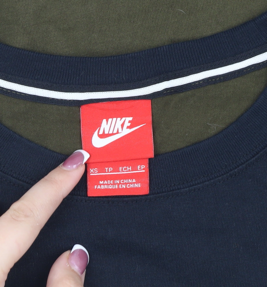 Womens UK Size XS Nike Black Cropped T-Shirt