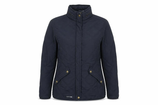 Front view of Trespass unisex black quilted jacket m casual