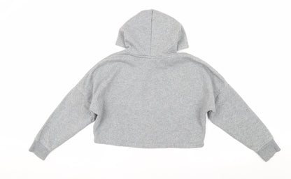 Puma Girls Grey Hoodie, 10 Years, Pullover Style, Logo