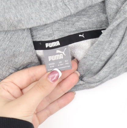 Puma Girls Grey Hoodie, 10 Years, Pullover Style, Logo