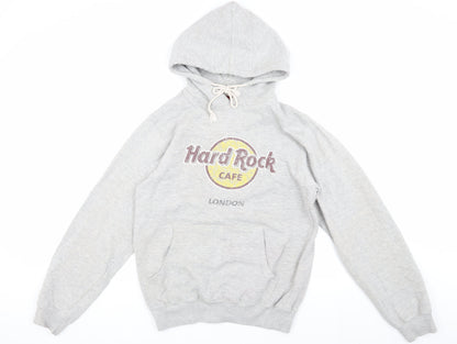 Unisex Adults UK Size M Hard Rock Cafe Grey Pullover Hoodie