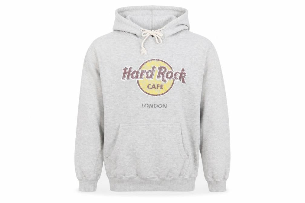 Unisex Adults UK Size M Hard Rock Cafe Grey Pullover Hoodie