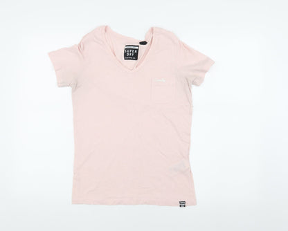 Womens UK Size 6 Superdry Pink Basic T-Shirt