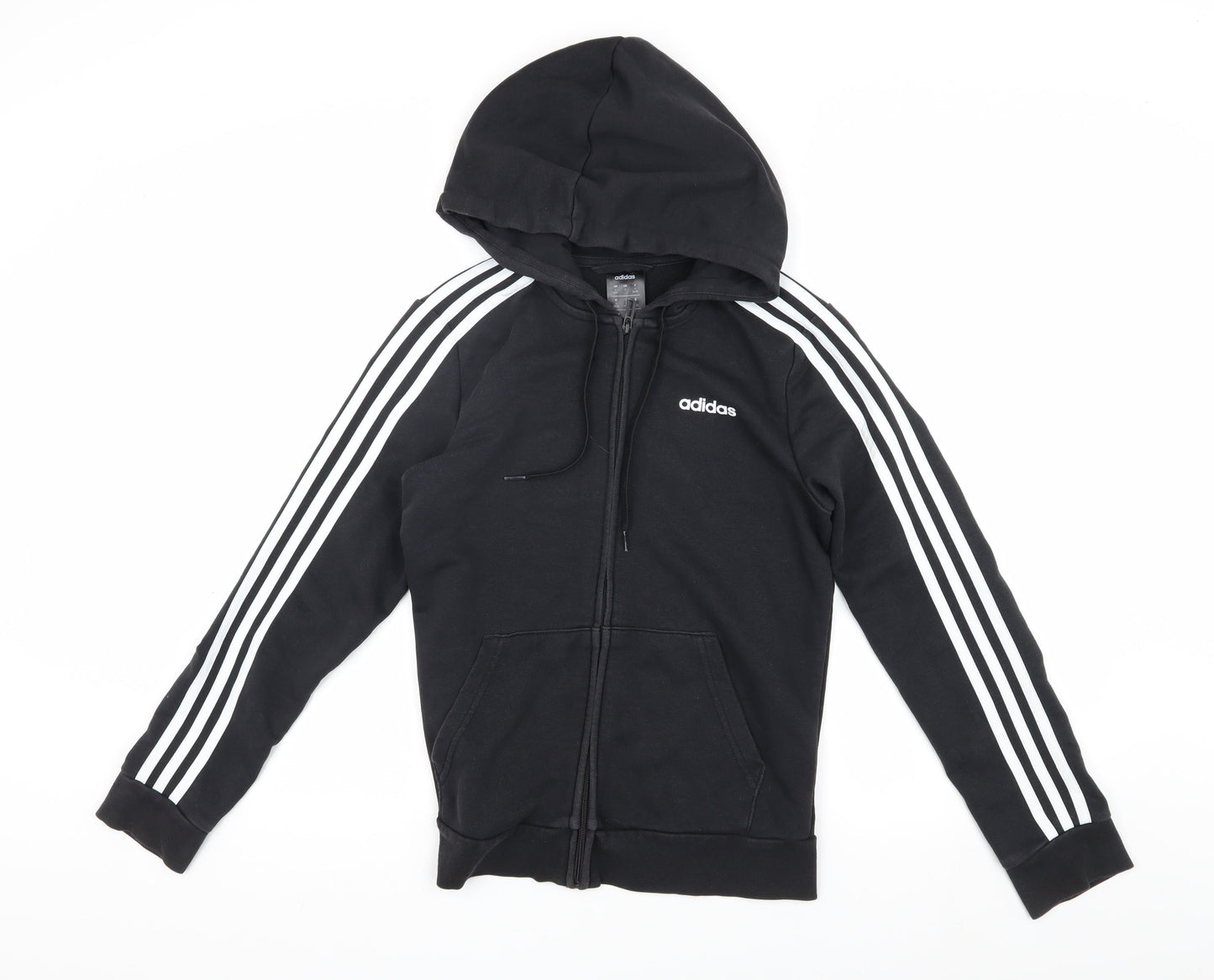Adidas Men's Black Hooded Jacket, Size S, Casual Style
