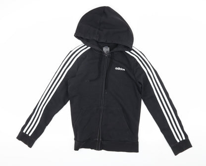 Adidas Men's Black Hooded Jacket, Size S, Casual Style