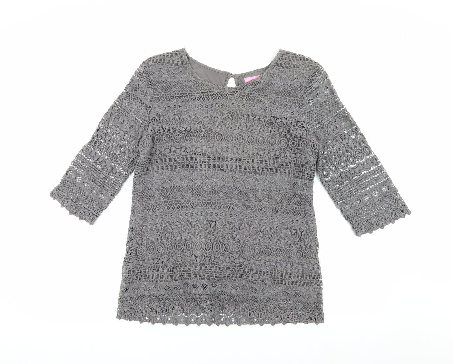 Womens UK Size 10 Joules Grey Basic Blouse