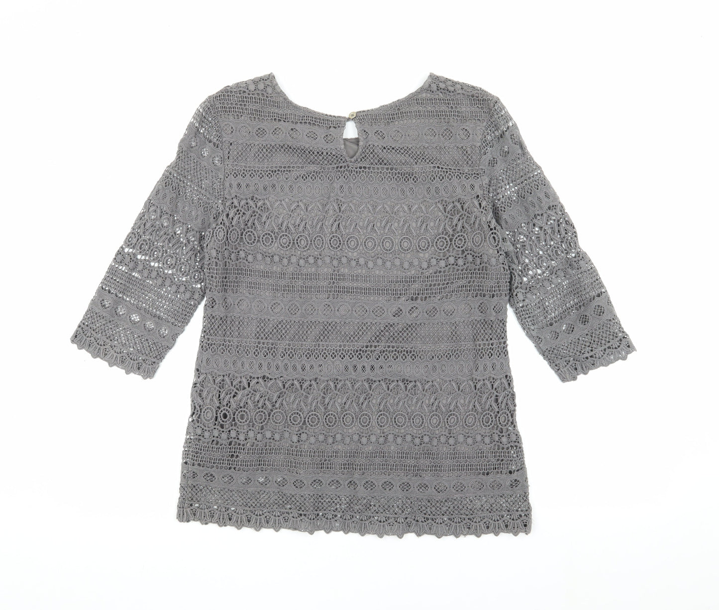 Womens UK Size 10 Joules Grey Basic Blouse