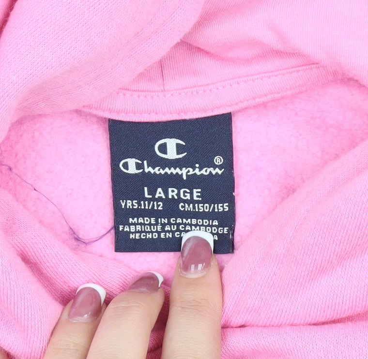 Champion Girls Pink Pullover Hoodie, Size 11-12 Years